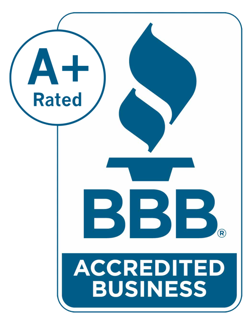 blue and white rectangular image of the BBB Accredited Business logo